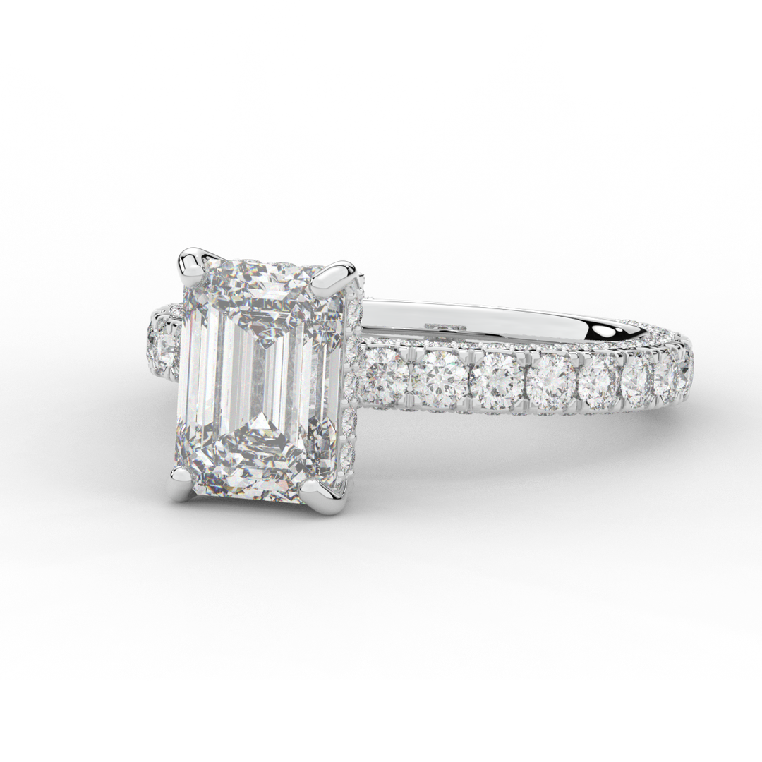 3.00CT.TW EMERALD CUT LAB DIAMOND ENGAGEMENT RING