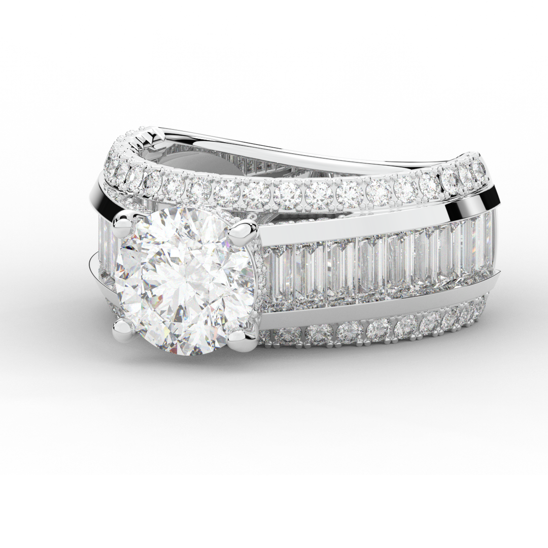 3.15CT.TW ROUND LAB DIAMOND ENGAGEMENT RING