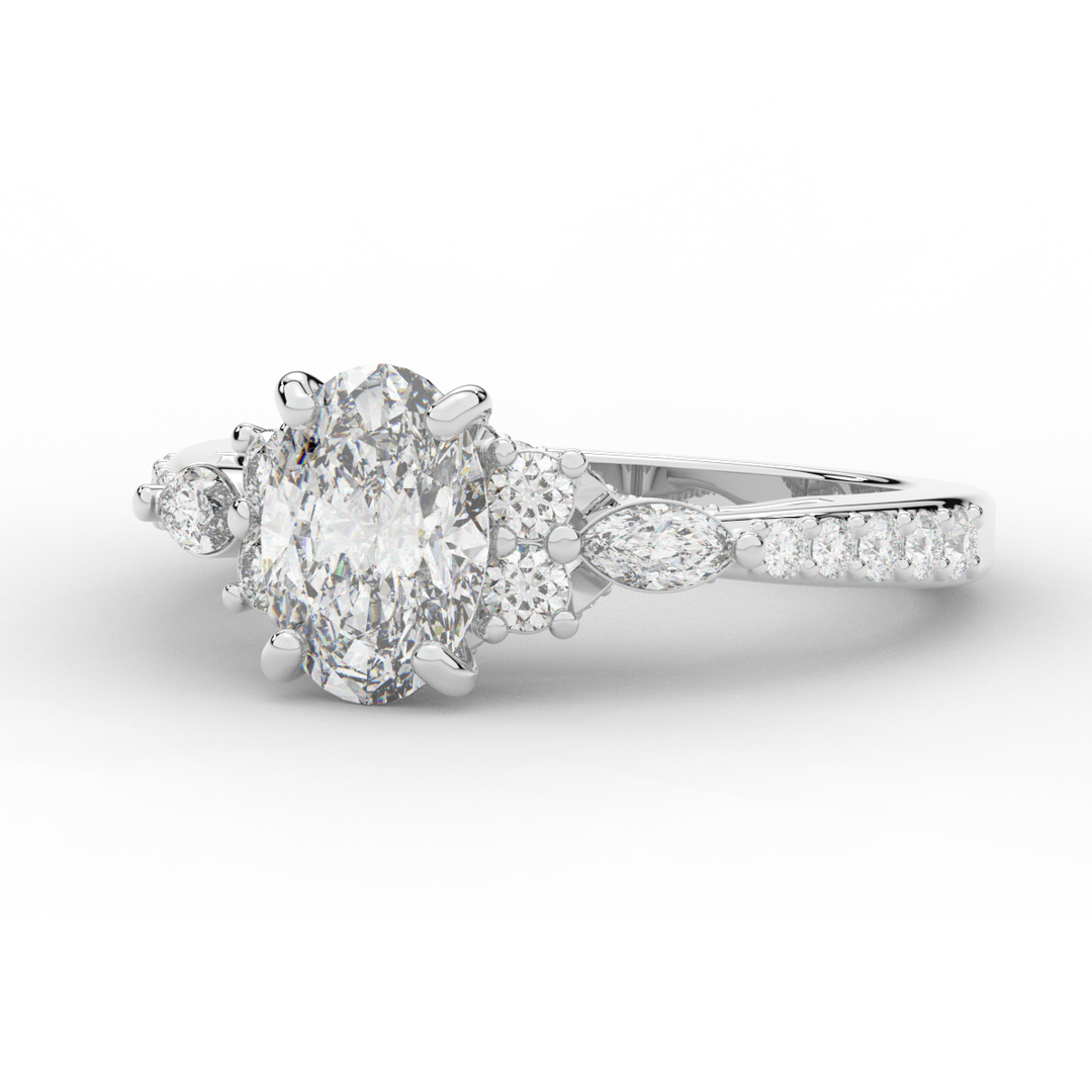 1.35CT.TW OVAL LAB DIAMOND ENGAGEMENT RING