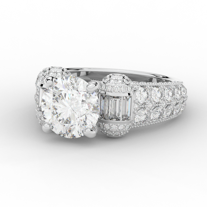 4.75CT.TW ROUND LAB DIAMOND ENGAGEMENT RING