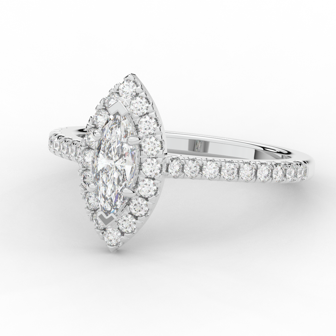 0.80CT.TW MARQUISE LAB DIAMOND HALO ENGAGEMENT RING