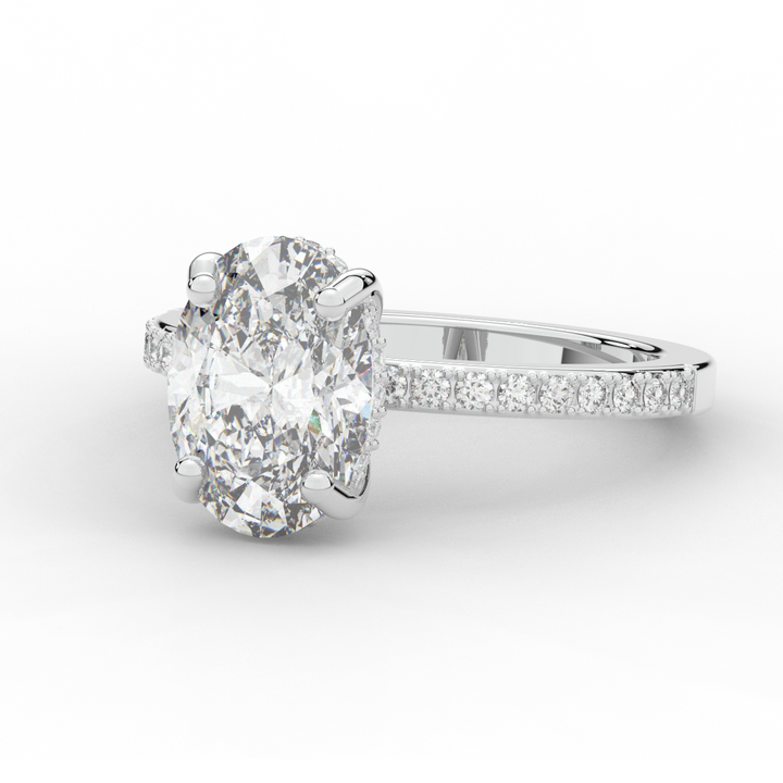 2.70CT.TW OVAL LAB DIAMOND SOLITAIRE ENGAGEMENT RING