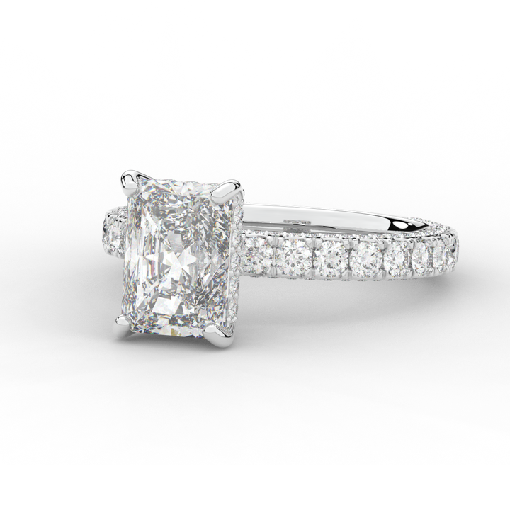 3.00CT.TW RADIANT LAB DIAMOND ENGAGEMENT RING