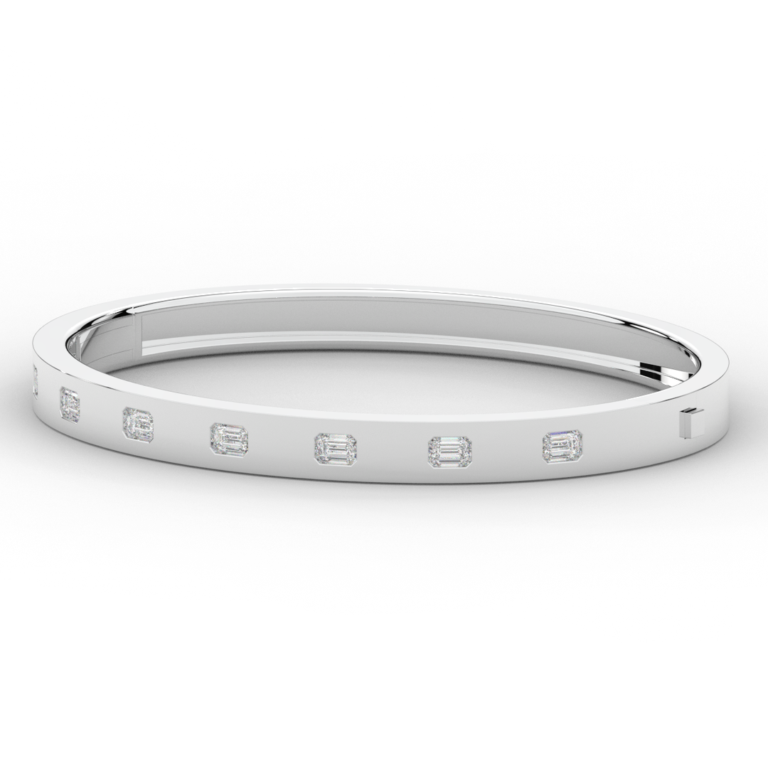 1.25CT.TW ROUND LAB DIAMOND BEZEL SET BANGLE