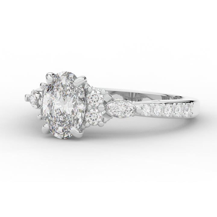 1.35CT.TW OVAL LAB DIAMOND ENGAGEMENT RING