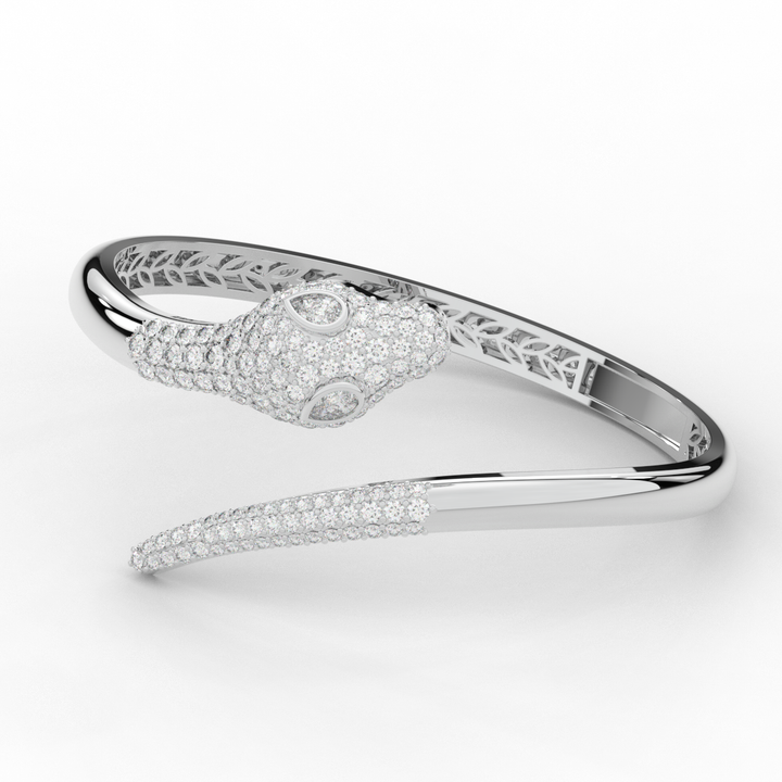 3.75CT.TW ROUND AND PEAR LAB DIAMOND SNAKE BANGLE