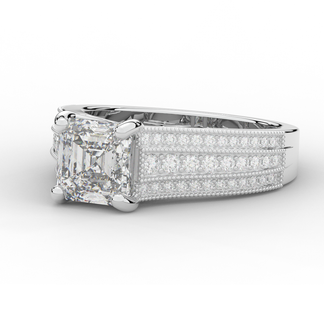 3.55CT.TW ASSCHER LAB DIAMOND ENGAGEMENT RING