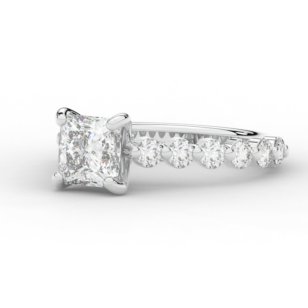 3.90CT.TW PRINCESS LAB DIAMOND ENGAGEMENT RING