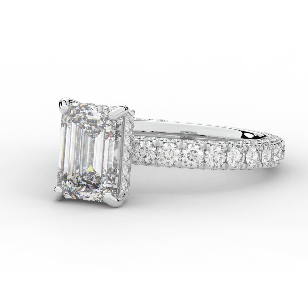 3.00CT.TW EMERALD CUT LAB DIAMOND ENGAGEMENT RING