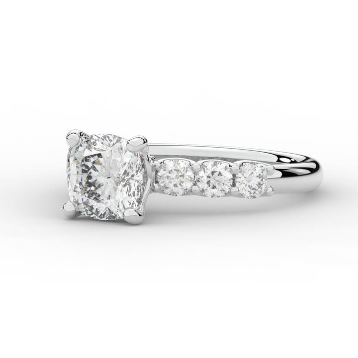 2.60CT.TW CUSHION LAB DIAMOND SOLITAIRE ENGAGEMENT RING