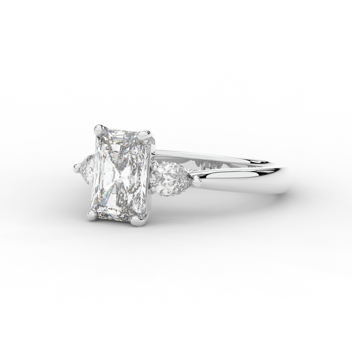 2.40CT.TW RADIANT LAB DIAMOND 3 STONE ENGAGEMENT RING