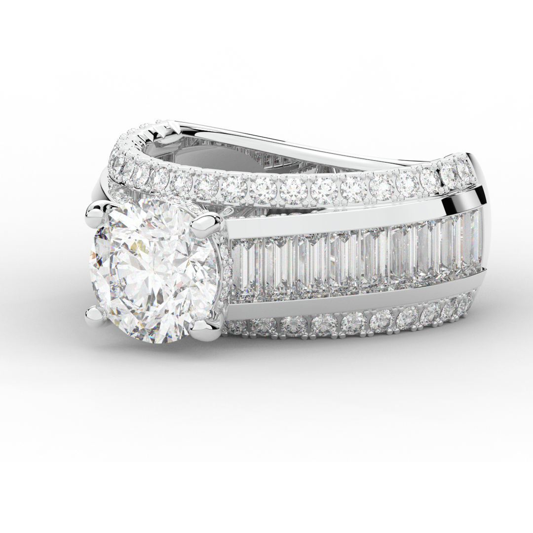 3.15CT.TW ROUND LAB DIAMOND ENGAGEMENT RING