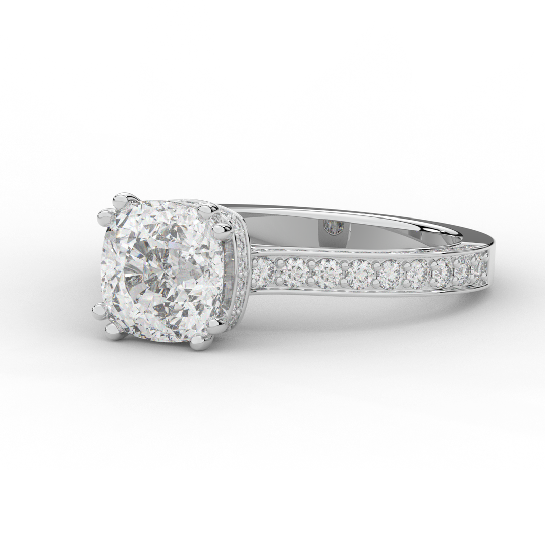 2.60CT.TW CUSHION LAB DIAMOND SOLITAIRE ENGAGEMENT RING