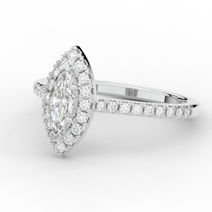 0.80CT.TW MARQUISE LAB DIAMOND HALO ENGAGEMENT RING