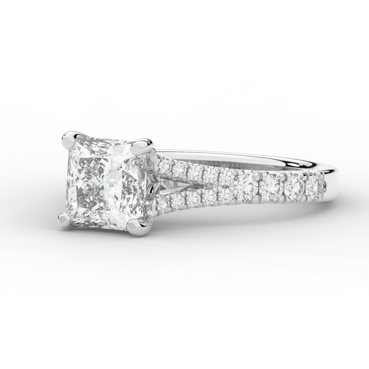 2.45CT.TW PRINCESS LAB DIAMOND ENGAGEMENT RING