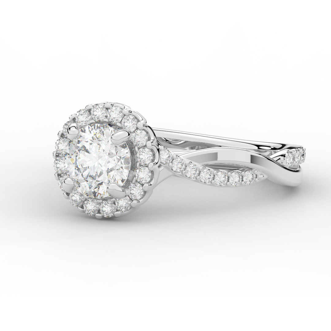 1.30CT.TW ROUND LAB DIAMOND ENGAGEMENT RING