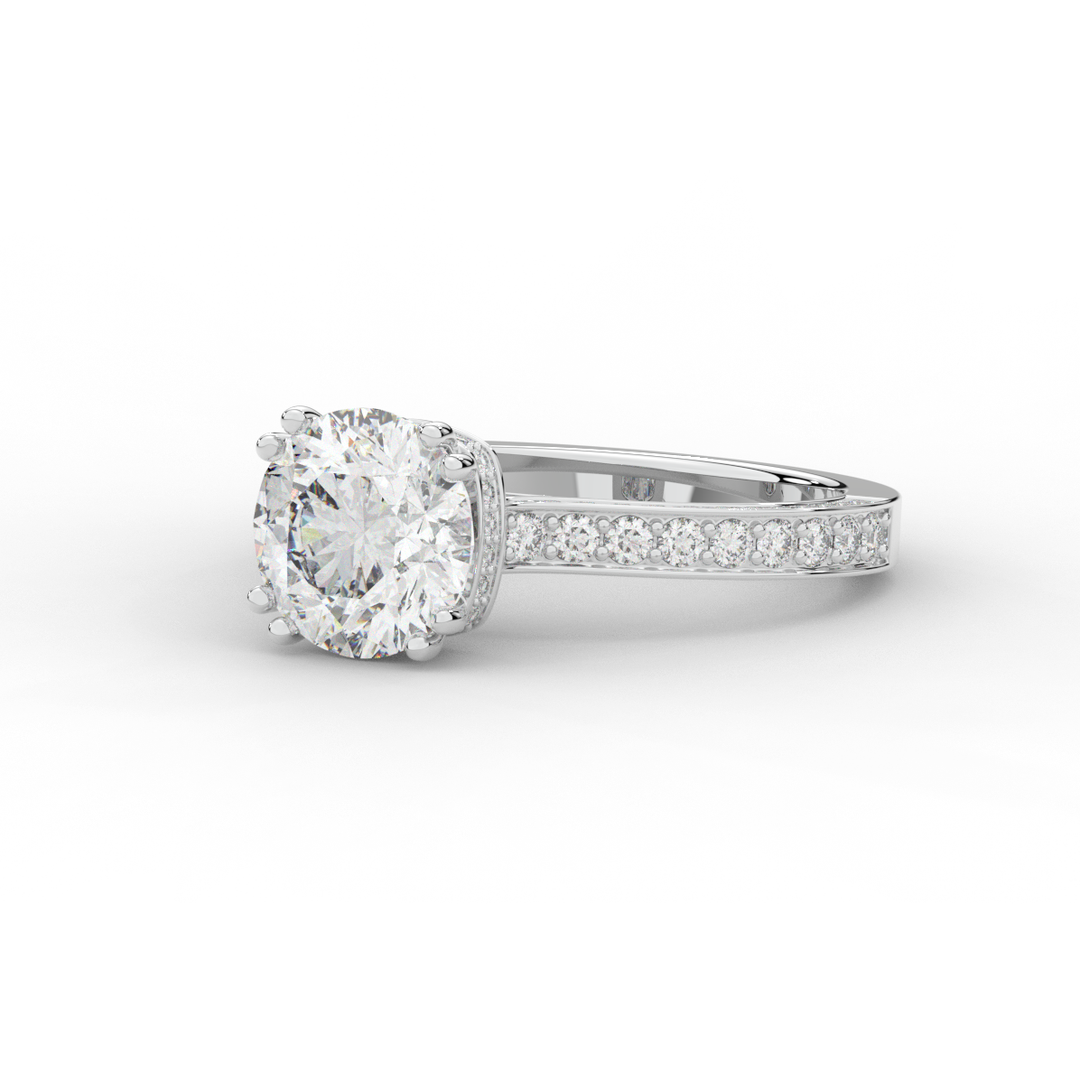 2.60CT.TW ROUND LAB DIAMOND SOLITAIRE ENGAGEMENT RING