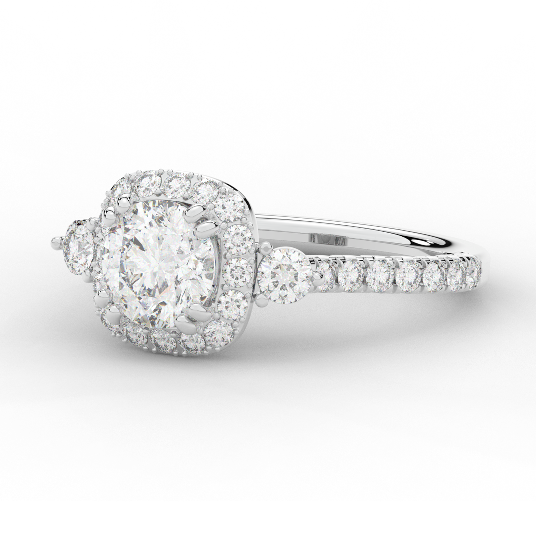 1.75CT.TW ROUND LAB DIAMOND HALO ENGAGEMENT RING