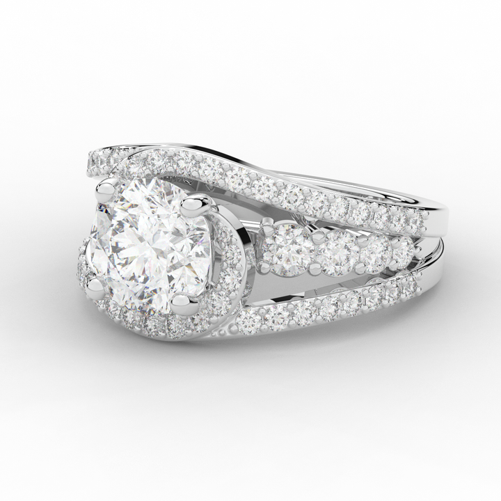 3.30CT.TW ROUND LAB DIAMOND ENGAGEMENT RING