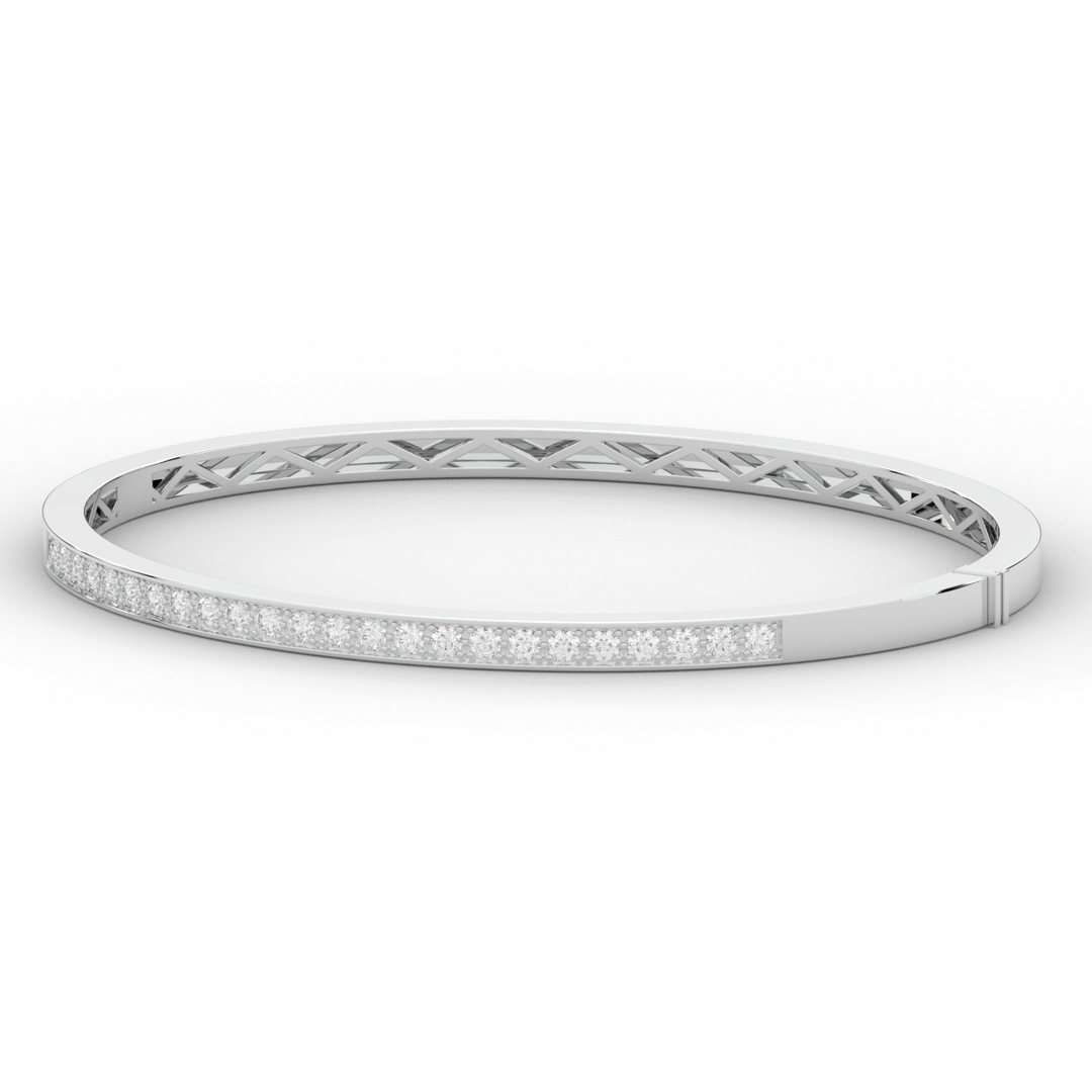 0.90CT.TW ROUND LAB DIAMOND BANGLE