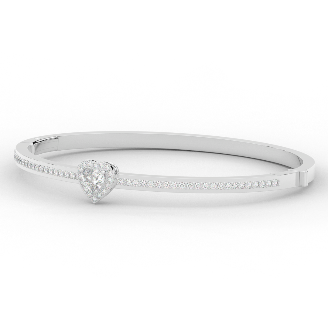 1.65CT.TW HEART AND ROUND LAB DIAMOND  BANGLE