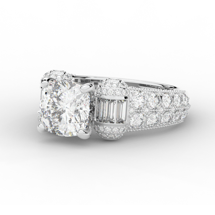 4.75CT.TW CUSHION LAB DIAMOND ENGAGEMENT RING