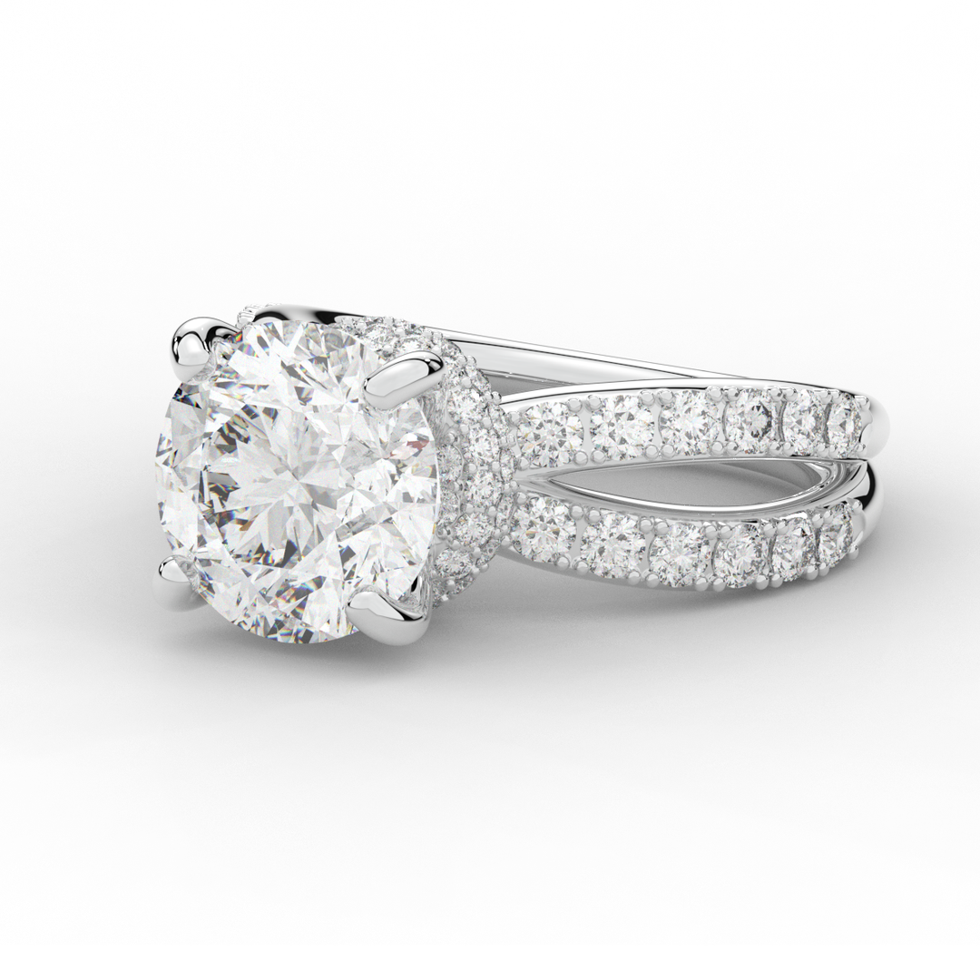 6.25CT.TW ROUND LAB DIAMOND ENGAGEMENT RING