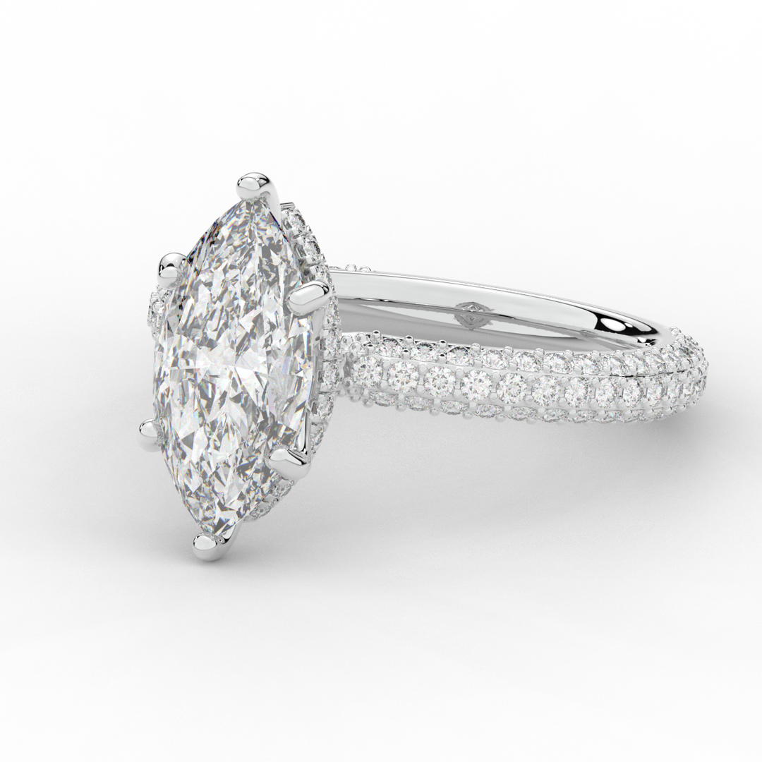 2.60CT.TW MARQUISE LAB DIAMOND ENGAGEMENT RING