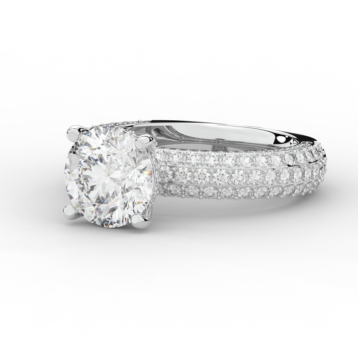 4.80CT.TW ROUND LAB DIAMOND UNDERHALO ENGAGEMENT RING