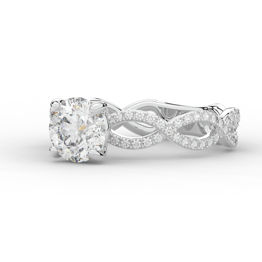 1.30CT.TW ROUND LAB DIAMOND ENGAGEMENT RING