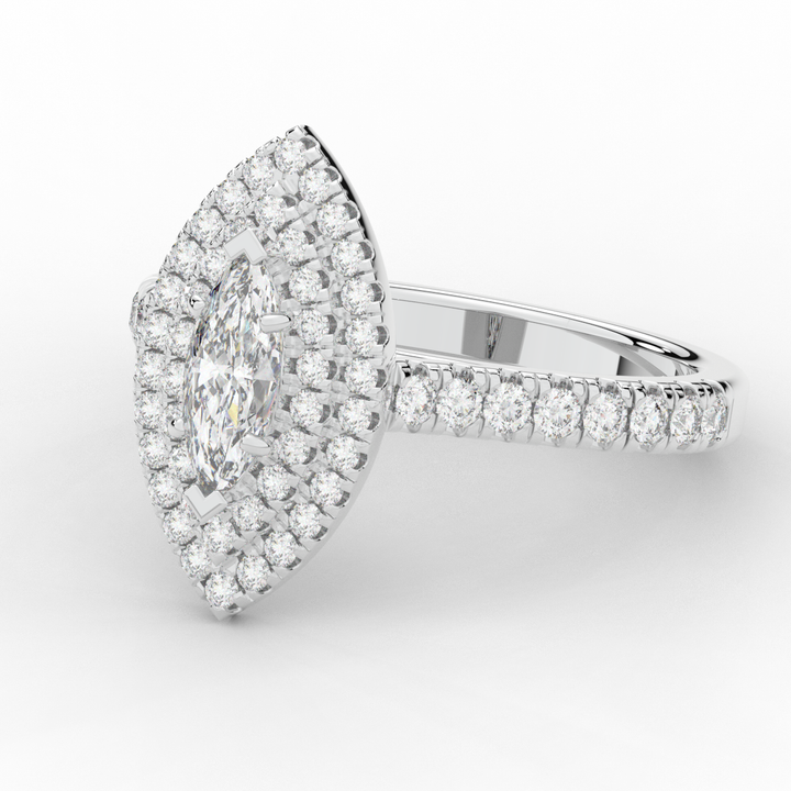 1.00CT.TW MARQUISE LAB DIAMOND HALO ENGAGEMENT RING