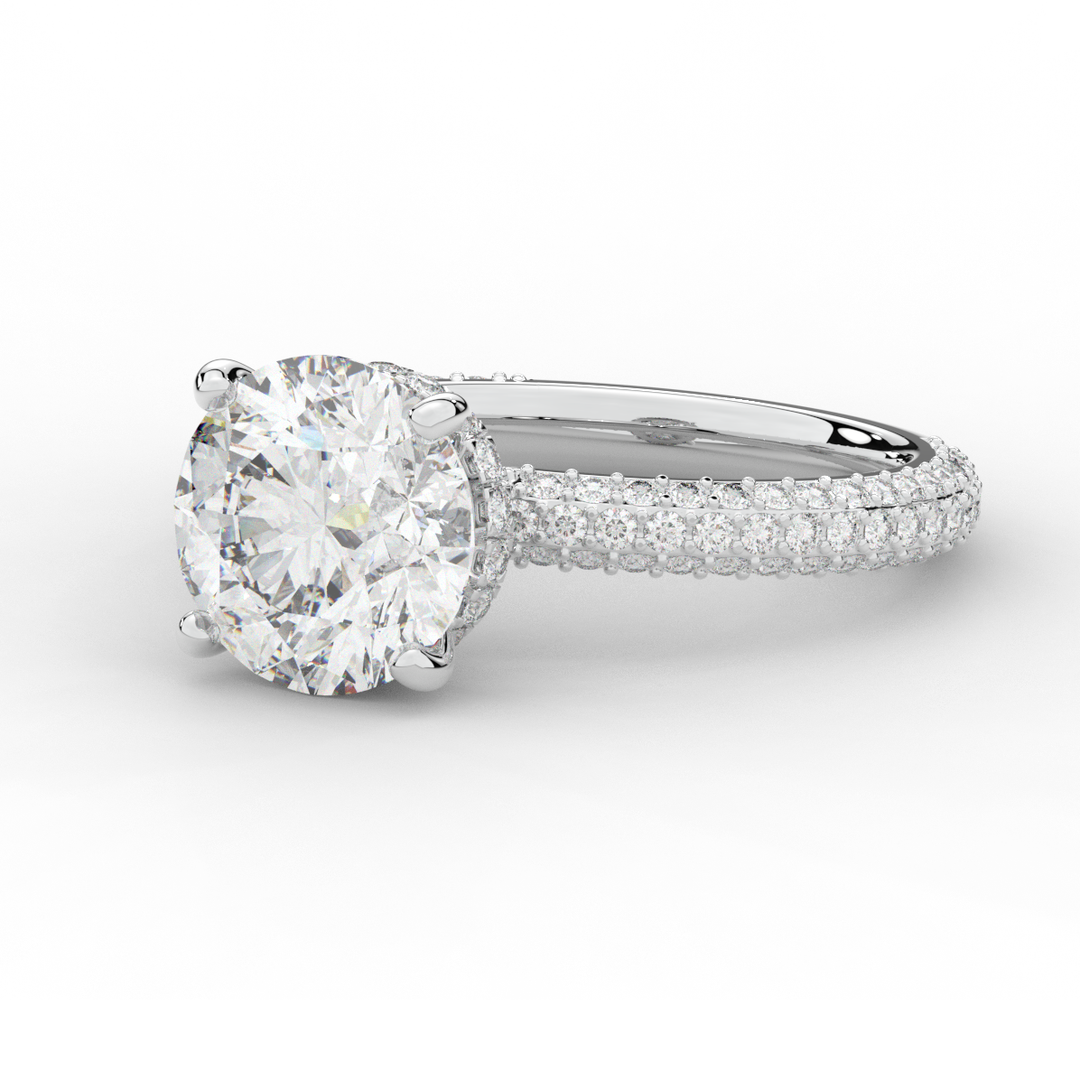 3.60CT.TW ROUND LAB DIAMOND SOLITAIRE ENGAGEMENT RING