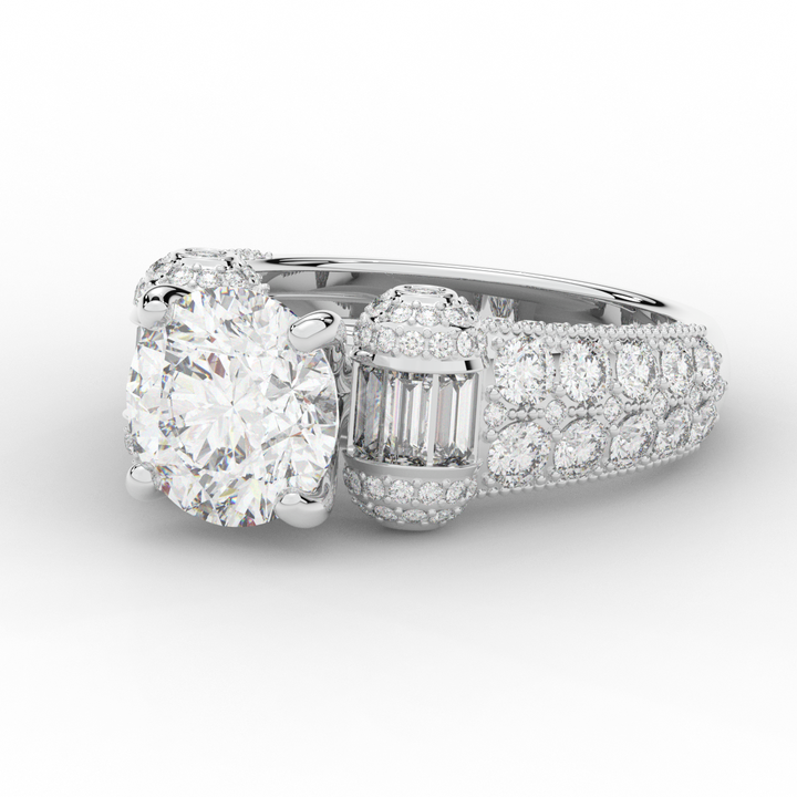 4.75CT.TW ROUND LAB DIAMOND ENGAGEMENT RING