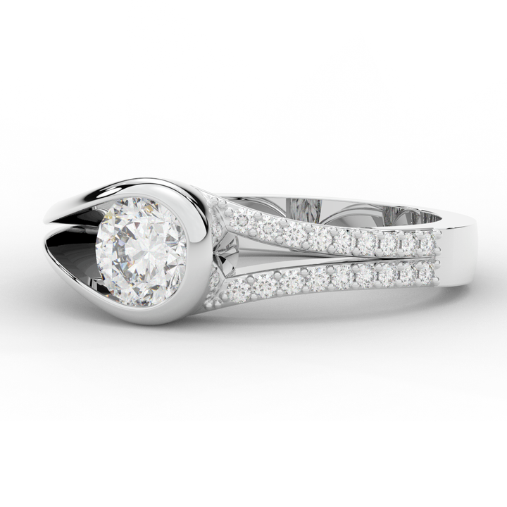 1.10CT.TW ROUND LAB DIAMOND SOLITAIRE ENGAGEMENT RING