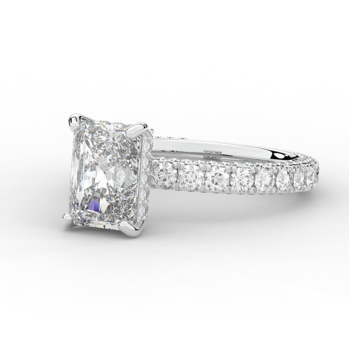 3.00CT.TW RADIANT LAB DIAMOND ENGAGEMENT RING