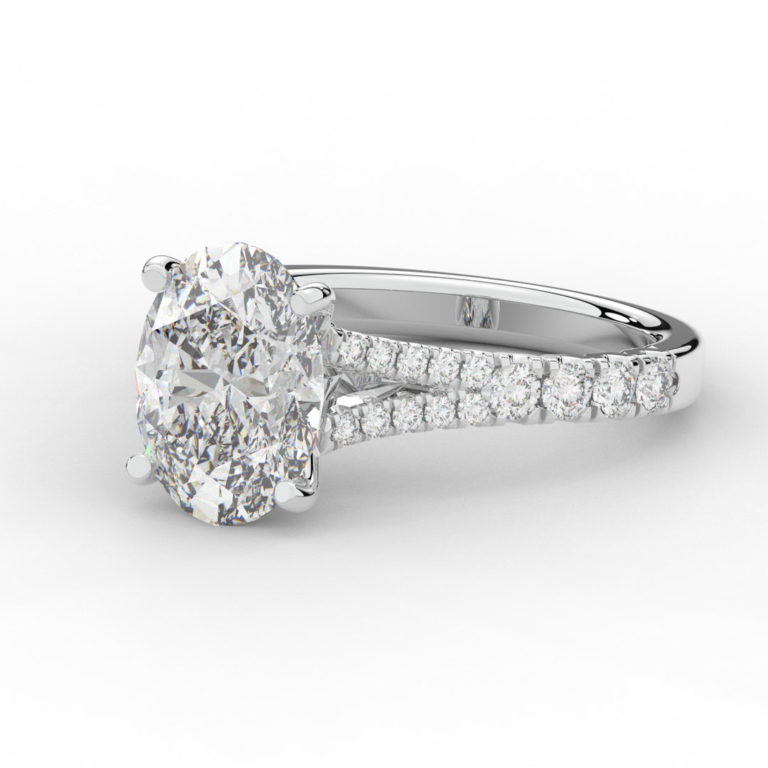 3.45CT.TW OVAL LAB DIAMOND ENGAGEMENT RING