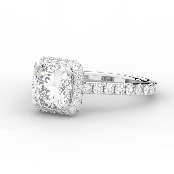 2.75CT.TW CUSHION LAB DIAMOND HALO ENGAGEMENT RING