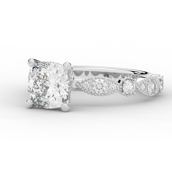 2.50CT.TW CUSHION LAB DIAMOND SOLITAIRE ENGAGEMENT RING