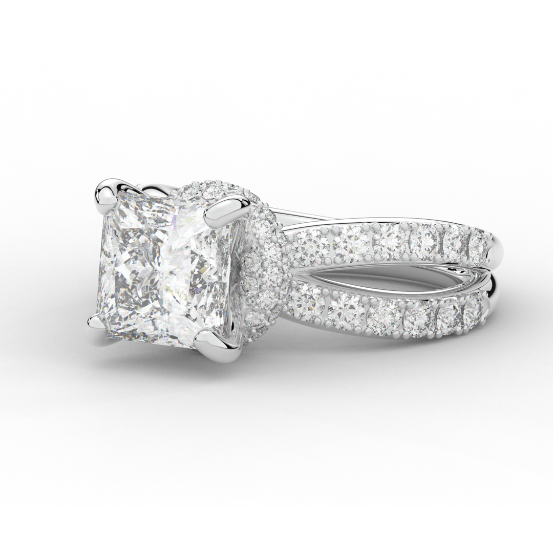 5.25CT.TW PRINCESS LAB DIAMOND ENGAGEMENT RING