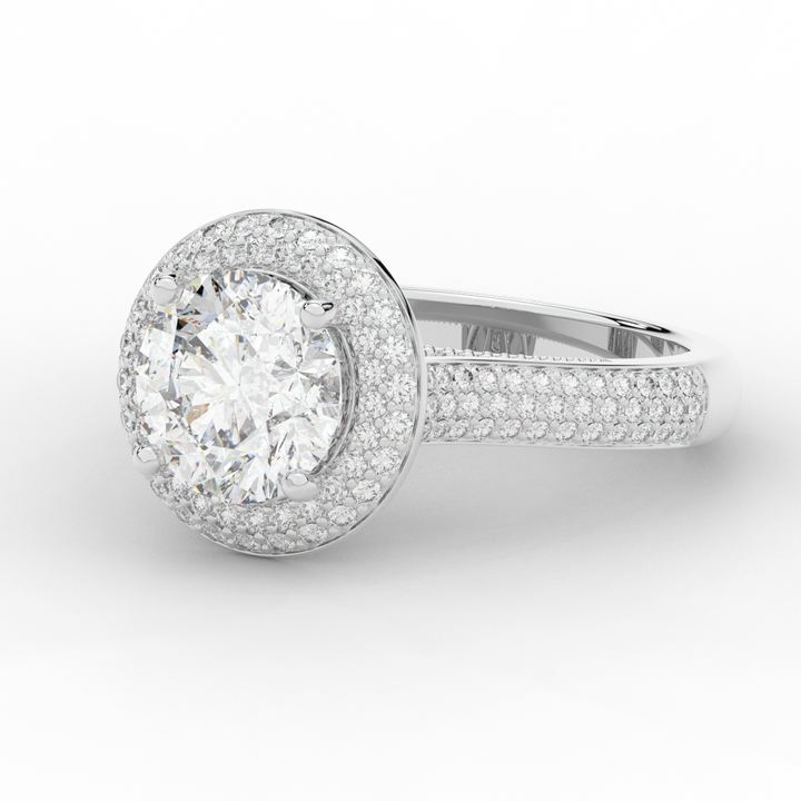 2.45CT.TW ROUND LAB DIAMOND HALO ENGAGEMENT RING