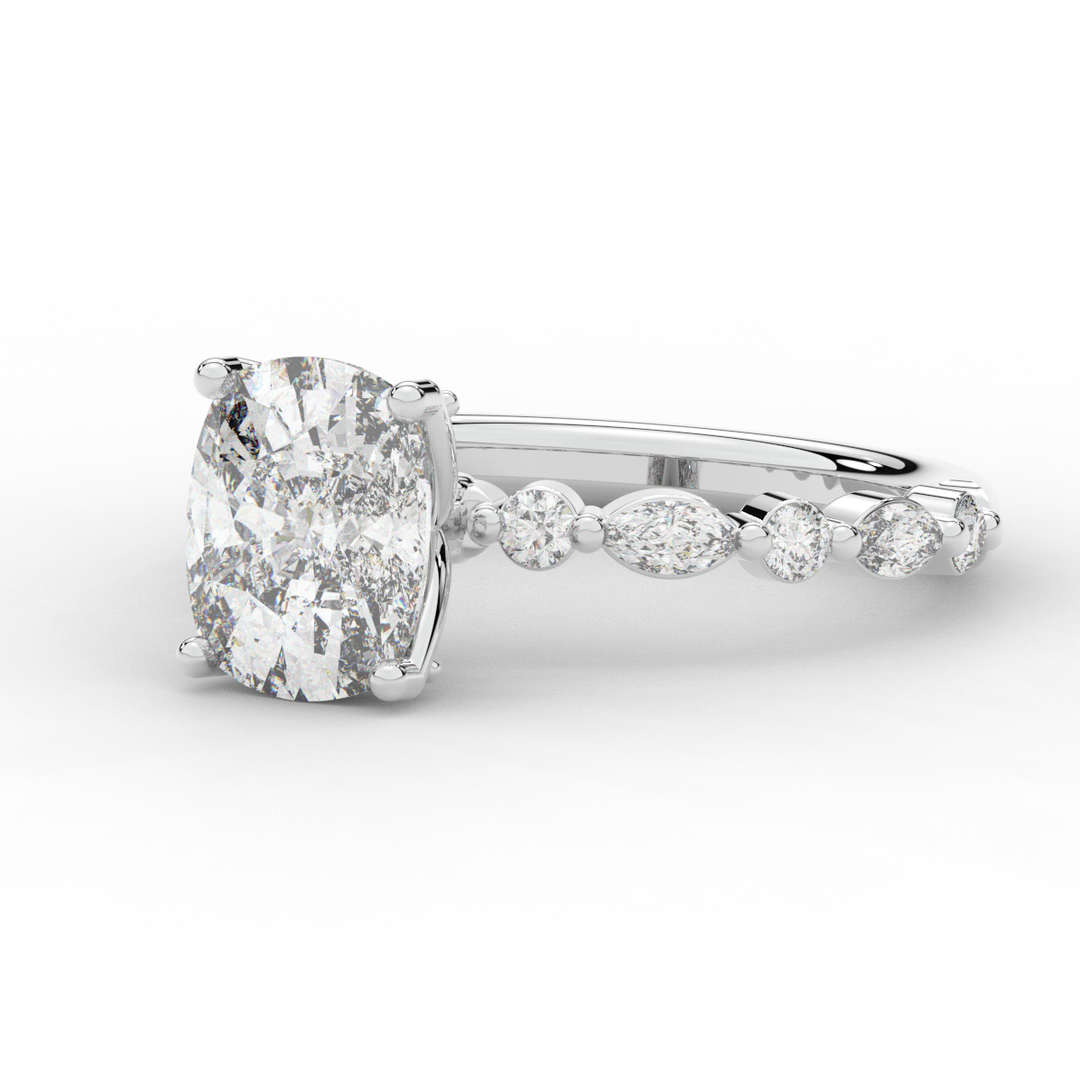 2.60CT.TW CUSHION LAB DIAMOND SOLITAIRE ENGAGEMENT RING