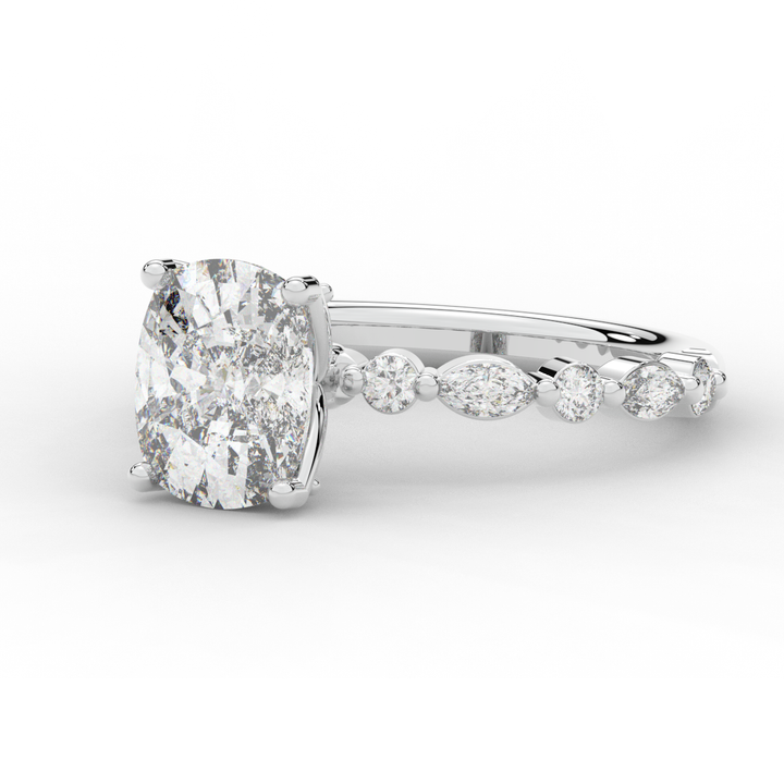 2.60CT.TW CUSHION LAB DIAMOND SOLITAIRE ENGAGEMENT RING