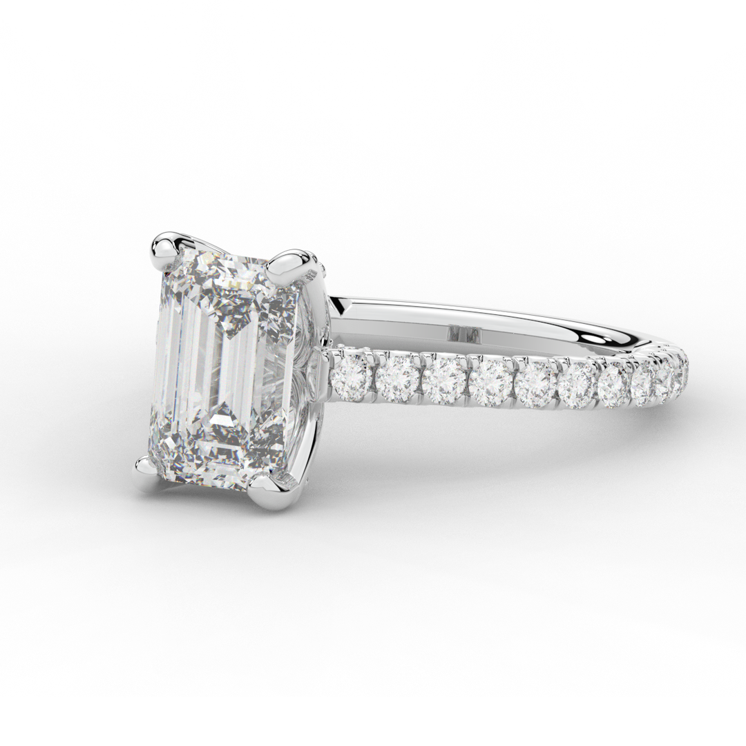 2.70CT.TW EMERALD CUT LAB DIAMOND SOLITAIRE ENGAGEMENT RING