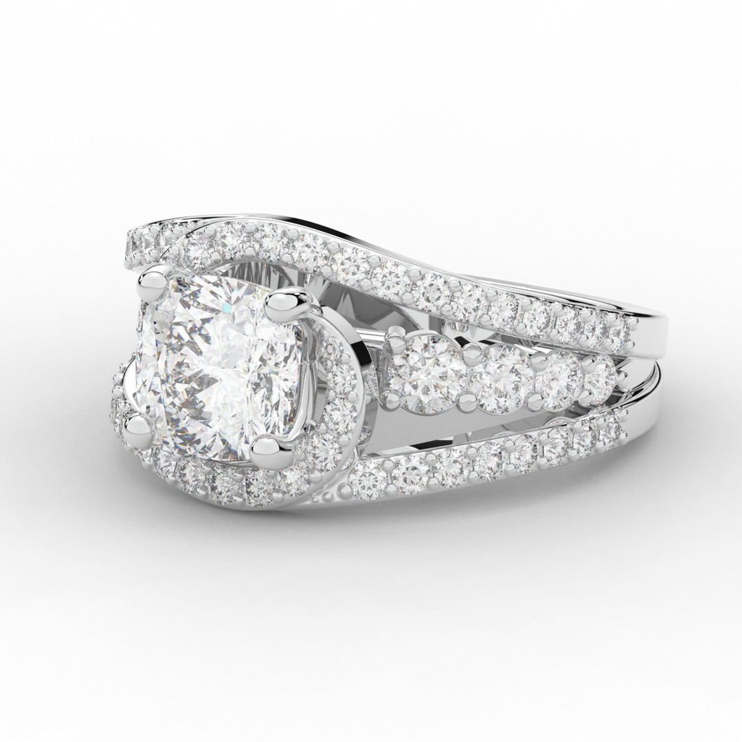 3.30CT.TW CUSHION LAB DIAMOND ENGAGEMENT RING