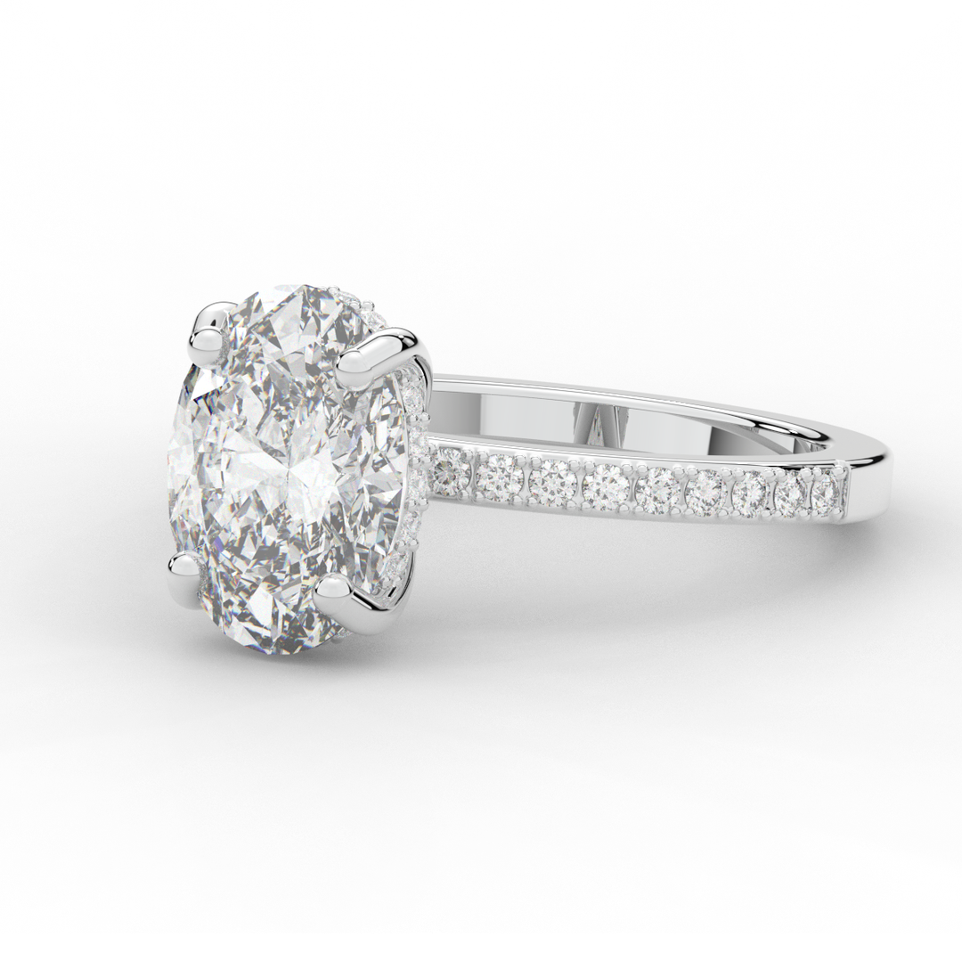 2.70CT.TW OVAL LAB DIAMOND SOLITAIRE ENGAGEMENT RING