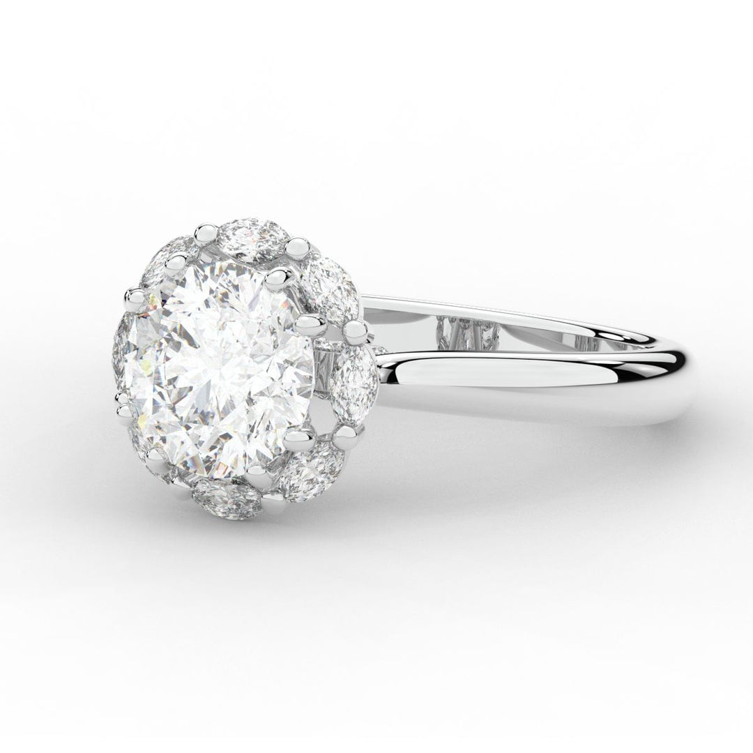 2.40CT.TW ROUND LAB DIAMOND HALO ENGAGEMENT RING