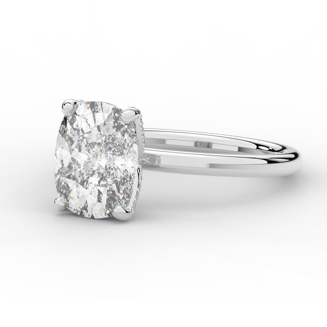 3.10CT.TW CUSHION LAB DIAMOND ENGAGEMENT RING