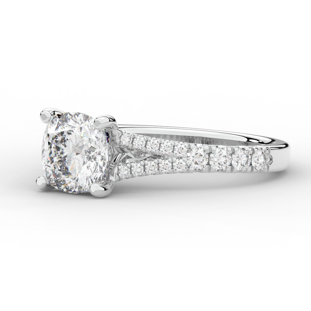 2.45CT.TW CUSHION LAB DIAMOND ENGAGEMENT RING