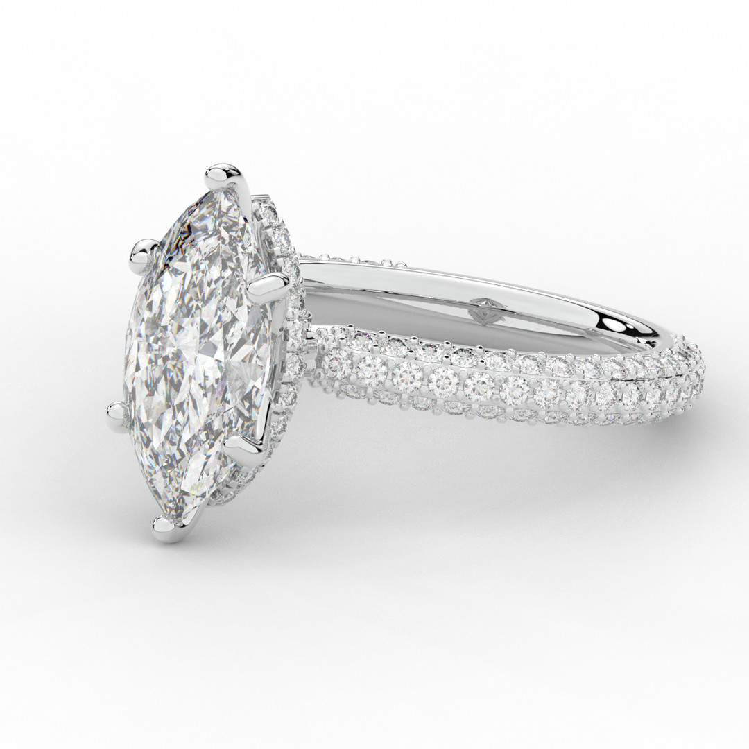 2.60CT.TW MARQUISE LAB DIAMOND ENGAGEMENT RING