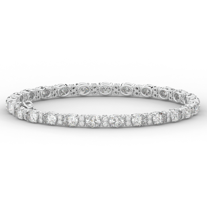 9.25CT.TW OVAL AND ROUND LAB DIAMOND TENNIS BRACELET - Nazarelle